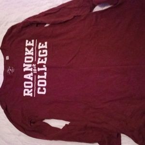 burgandy roanoke college longsleeve